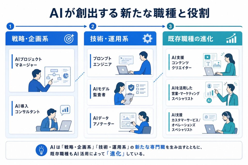 AIが創出する新たな職種と役割のイメージ画像
