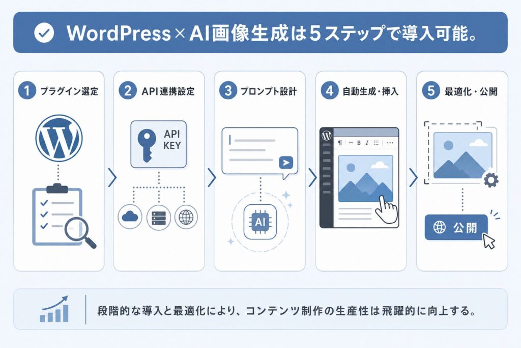 実践ロードマップ：WordPress×AI画像生成のイメージ画像