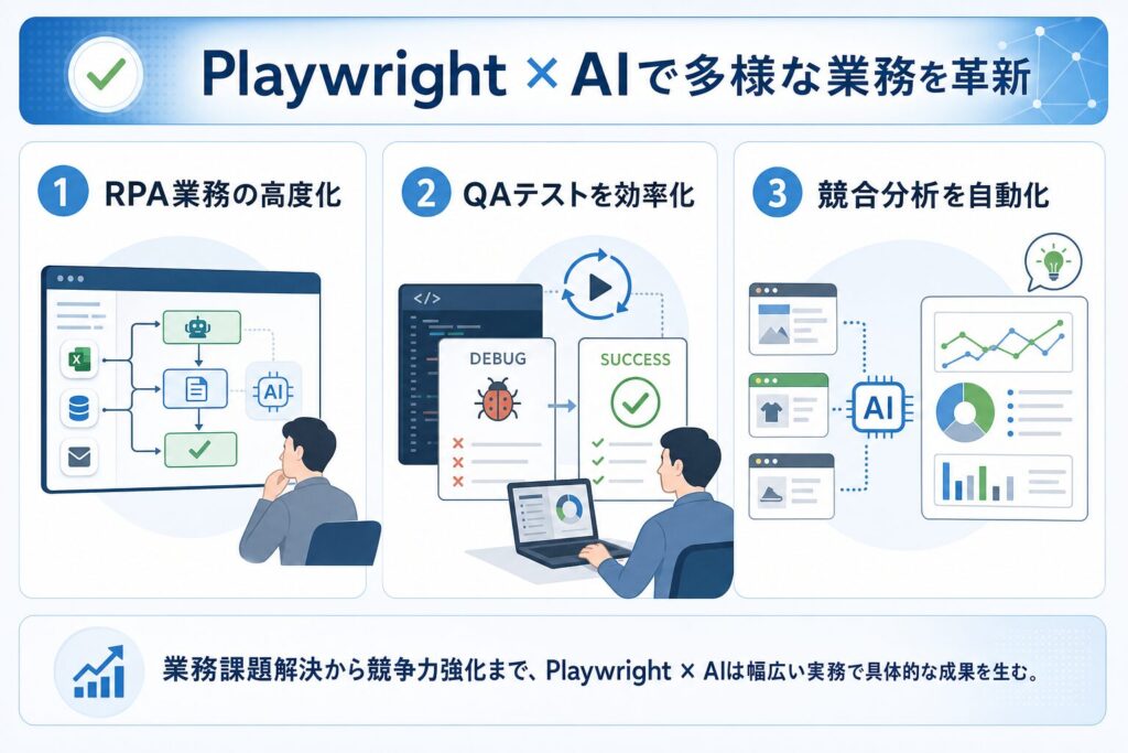 Playwright × AI 実務活用事例のイメージ画像