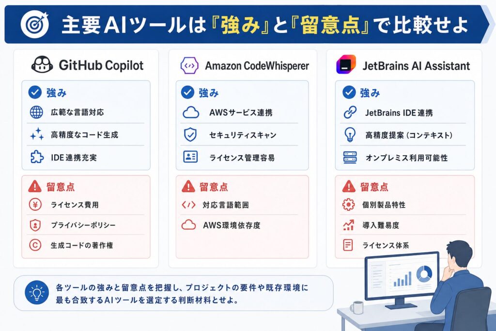 主要AIコーディングツール比較表