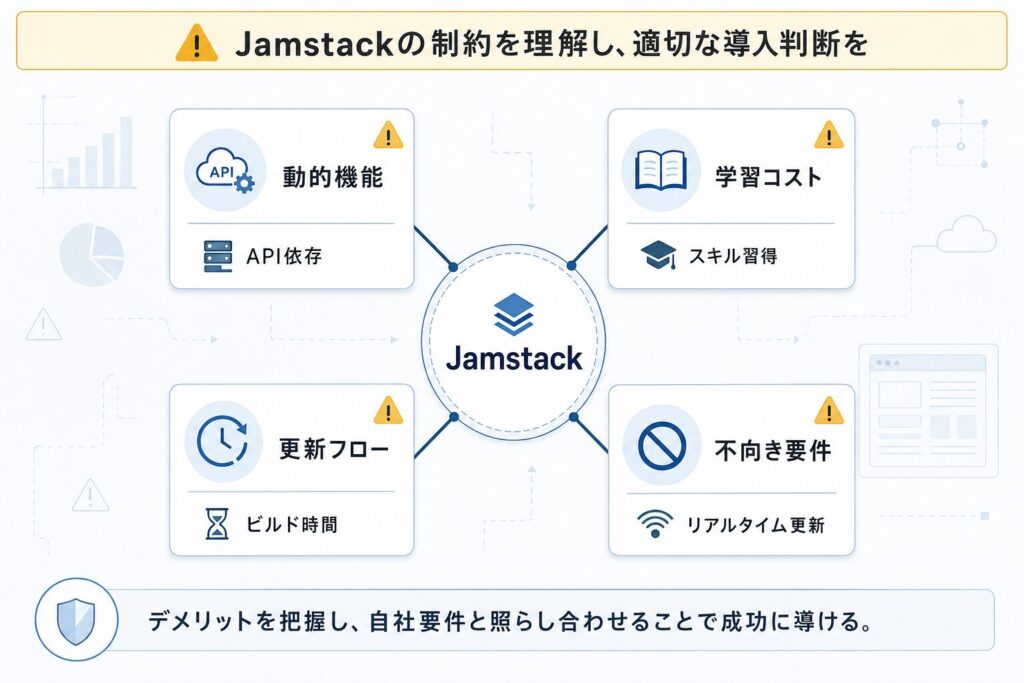 Jamstack導入前に知るべき4つのデメリットと課題