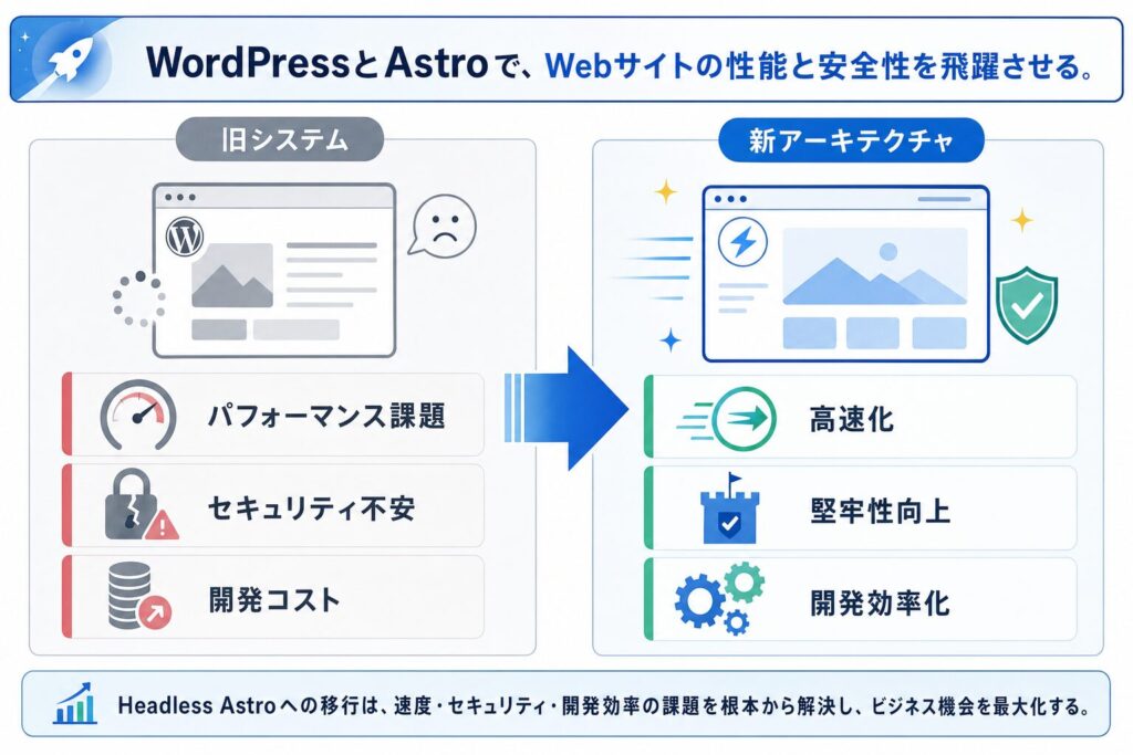 従来のWordPressとモダンなWebサイトの比較