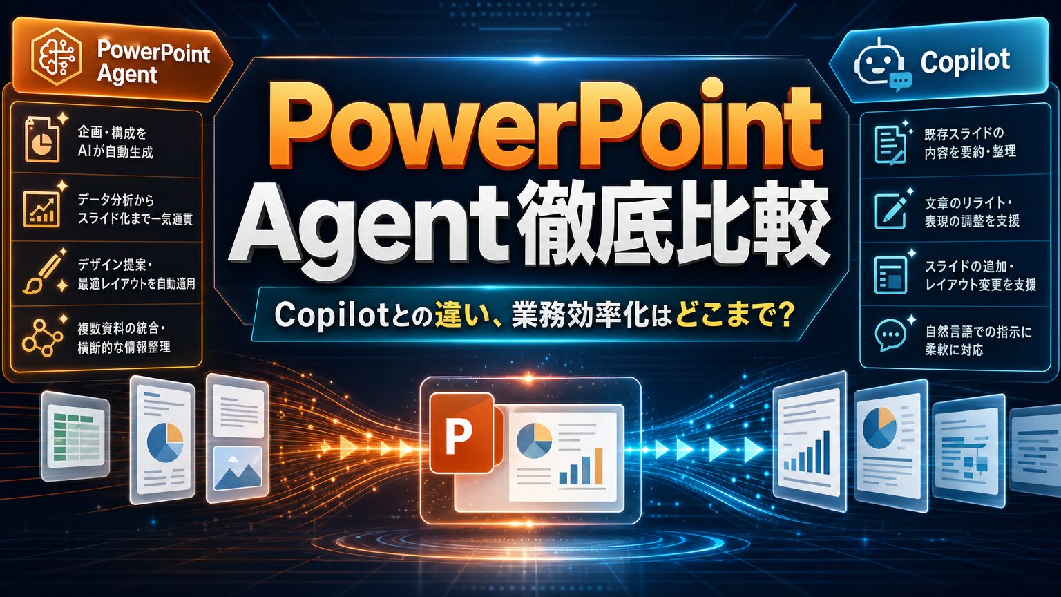 PowerPoint Agent徹底比較 Copilotとの違い、業務効率化はどこまで？