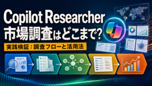 Copilot Rasearcher 市場調査はどこまで？実践検証：調査フローと活用法